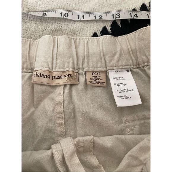 Vintage 90s linen and cotton pants with tie waist size 1x or XL - Picture 6 of 7